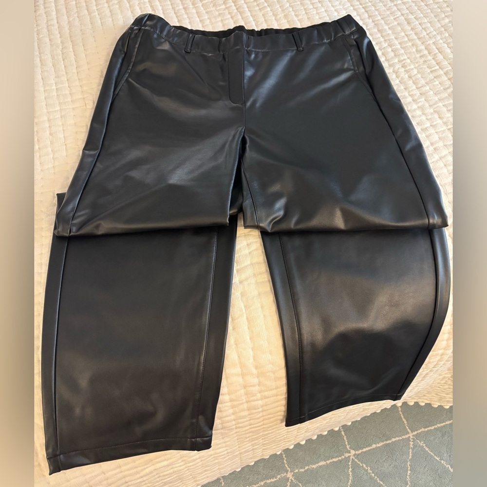 J Jill black faux leather pants